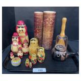 Russian Nesting Dolls, Wooden Vases.