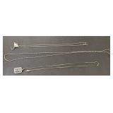 3 Sterling Silver Necklaces.