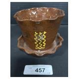 1999 Huberhaus Redware Pottery Planter.