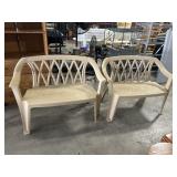 Pair Of Plastic Outdoor Benches.