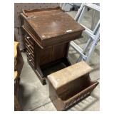Unusual Vintage Desk & Mag Rack Chair.