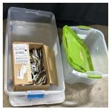 2 Storage Totes & Reflective Letter Stickers.