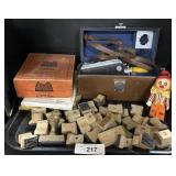 Vintage Stamps, Film Splitter, Video Camera.