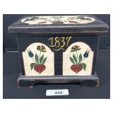 Signed Hand Painted PA Dutch Folk Art Wood Box.