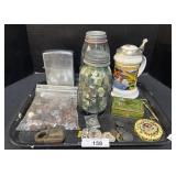 Camel Cigarettes Stein, Giant Lighter, Glass