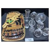 3 Souvenir Plaques, 8 Glass Decorative Spheres,