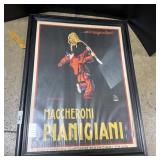 Framed Italian Pasta Poster.