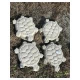 4 Concrete Turtle Garden Stepping Stones.