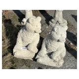 2 Concrete Bear Garden Statues.