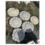 6 Concrete Sunflower Garden Stepping Stones.