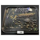 Tray Of Costume Jewelry, Necklaces & Bracelets.