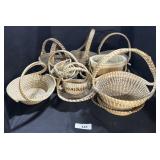 Lot Of Hand Woven Sweetgrass Baskets.