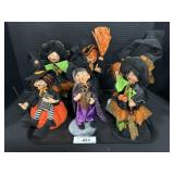 6 Annalee Halloween Witch Doll Figures.