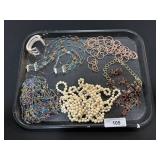 Tray Of Costume Jewelry, Necklaces, Bracelets.