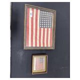 Framed American Flags.