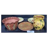 Breininger Redware Plates & Pitcher.