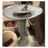 Metal Bird Bath & Sun Dial.