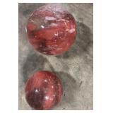 2 Cherry Quartz Spheres.