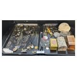 2 Trays Of Costume Jewelry, Rings, Necklaces.