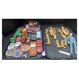 Vintage Action Figures, Toy Cars, Political Pins.