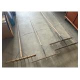 4 Primitive Hay Rakes.
