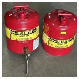 Justrite Safety 5-Gallon Gas Cans.