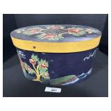 Hand Painted Wooden Oval Box.