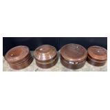 7 Primitive Wooden Band Boxes.