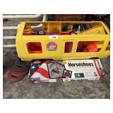 Horseshoes, Quoits, Barbie Cars.