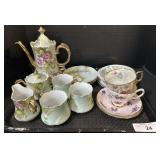 Lefton China Tea Set, Various Tea Cups & Saucers.