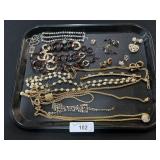 Tray of Costume Jewelry, Necklaces, Bracelets.