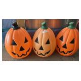 3 Jack-o-Lantern Pumpkin Blow Molds.
