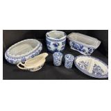 Blue & White Chinese Style Glassware.