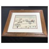 Judy Paige 1979 Folk Art Winter Print.