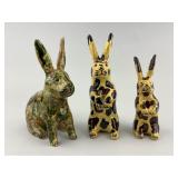 Breininger Pottery Redware Rabbits.