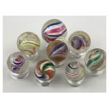 Lot Of German Swirl Ribbon Core Marbles.