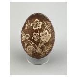 Beautifully Carved PA Dutch Scratch Egg.