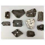 10 Antique Tin Metal Cookie Cutters.