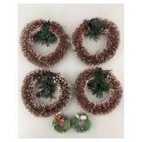 Vintage Bottle Brush Christmas Wreaths.