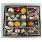 Vintage Mercury Glass Christmas Tree Ornaments.