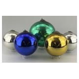 5 Antique German Kugel Ball Tree Ornaments.