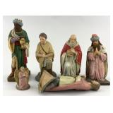Vintage Wax Christmas Nativity Wise Men, Angel.