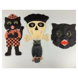 Vintage Die-Cut Cardboard Halloween Decorations.