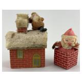 Spun Cotton Christmas Santa & Candy Container.