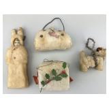 Victorian Spun Cotton Christmas Ornaments.