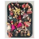 Vintage Flocked Christmas Tree Ornaments.