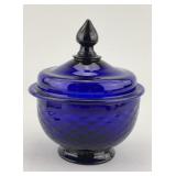 Early Stiegel Type Cobalt Glass Sugar Bowl.
