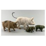Early German Papier Mache Composition Pigs.