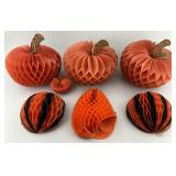Vintage Die-Cut Honeycomb Halloween Decorations.
