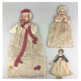 Antique Victorian Spun Cotton & Paper Ornaments.